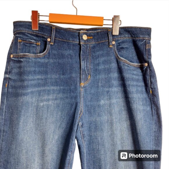 Loft The Girlfriend Mid-Rise Curvy Fit Blue Jeans Size 32/14 - Picture 2 of 11